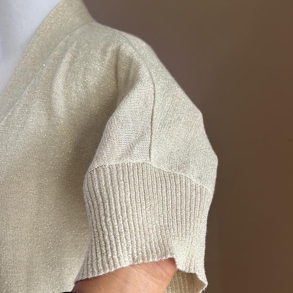 New York & Company gold shimmer cardigan - Picture 3 of 8